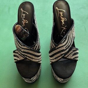 Black and Silver Platform Shoes with Classic Design